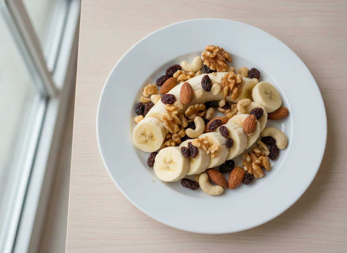 Banana and Mixed Nuts Snack photo