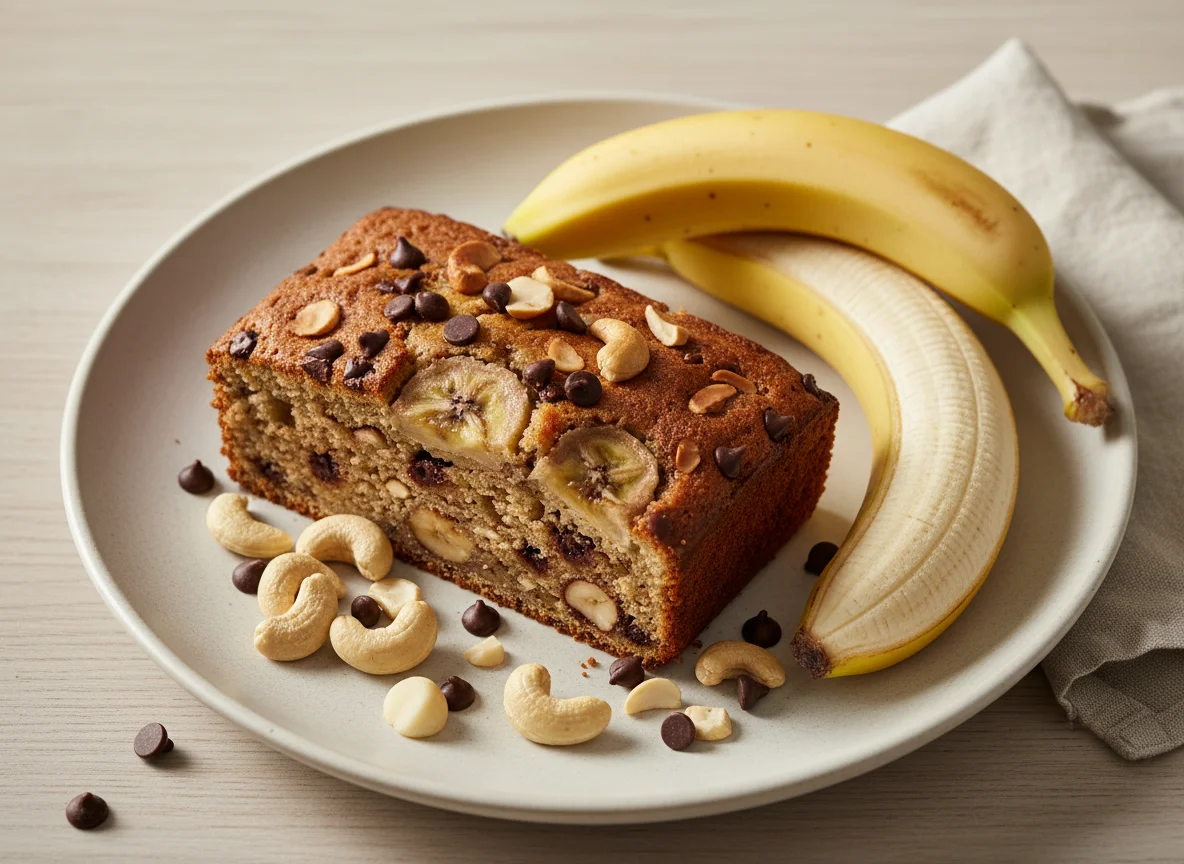 Banana and Nut Cake with Banana photo