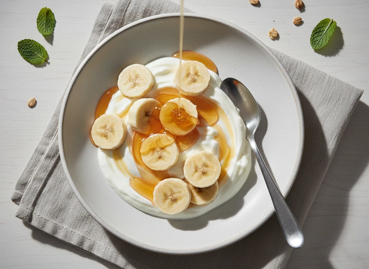 Banana and Yogurt with Honey photo