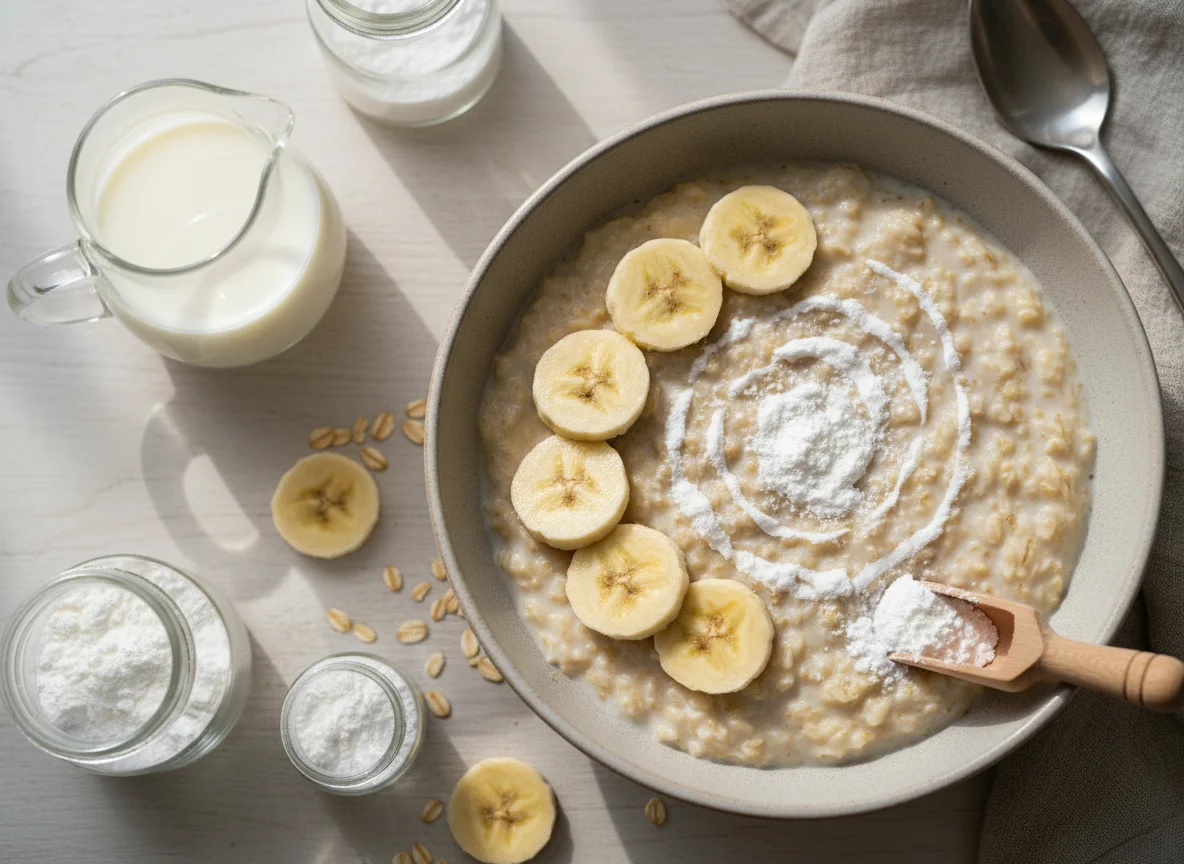 Banana Oatmeal with Protein Powder and Creatine photo