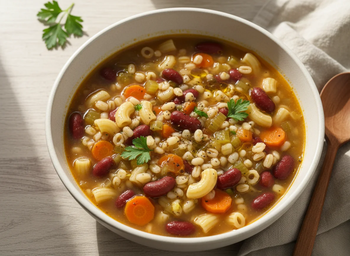 Barley and Bean Soup with Pasta photo