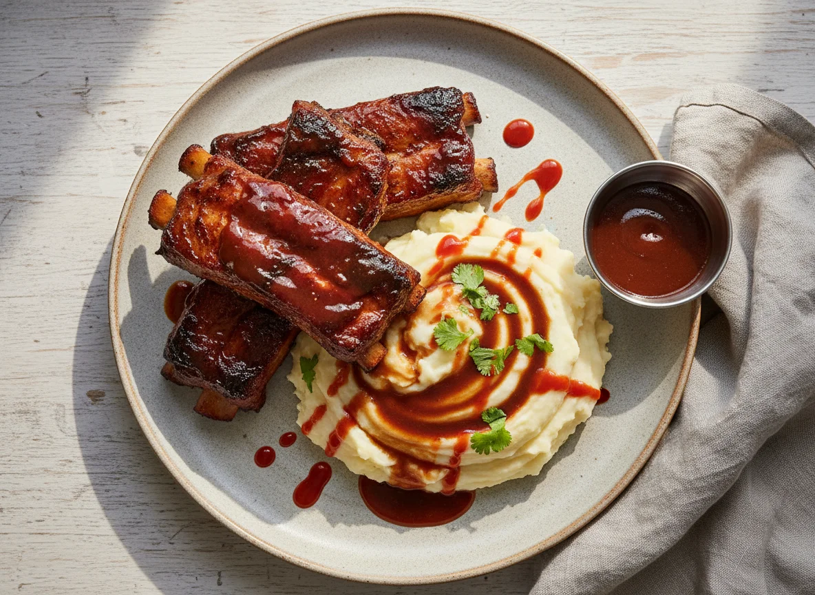BBQ Ribs with Mashed Potatoes photo