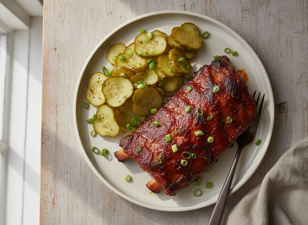 BBQ Ribs with Pickled Cucumbers photo