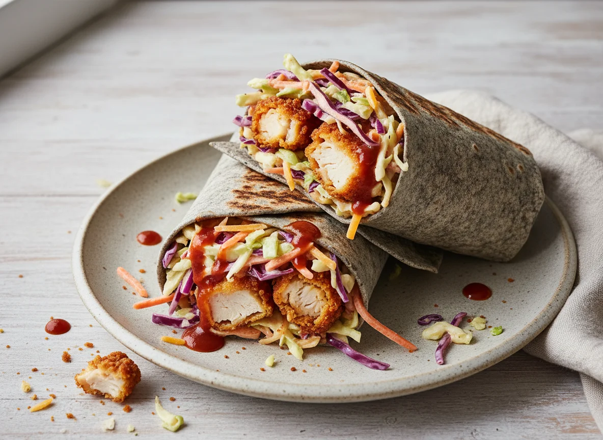 BBQ Southern Fried Chicken, Cheese & Slaw Wrap photo