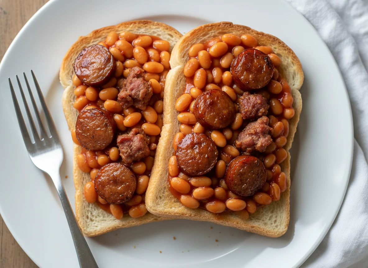 Beans and Sausages on Toast photo