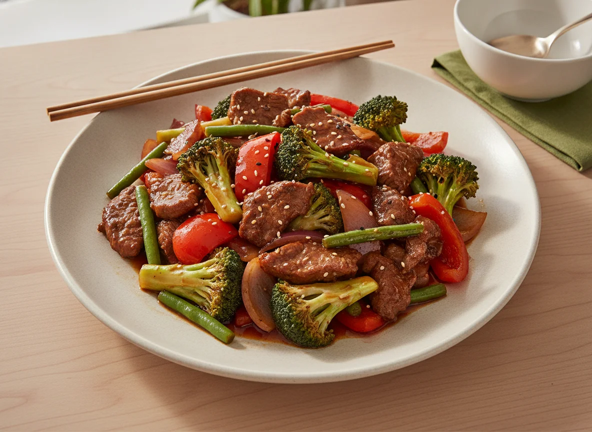 Beef and Broccoli Stir-fry with Peppers photo