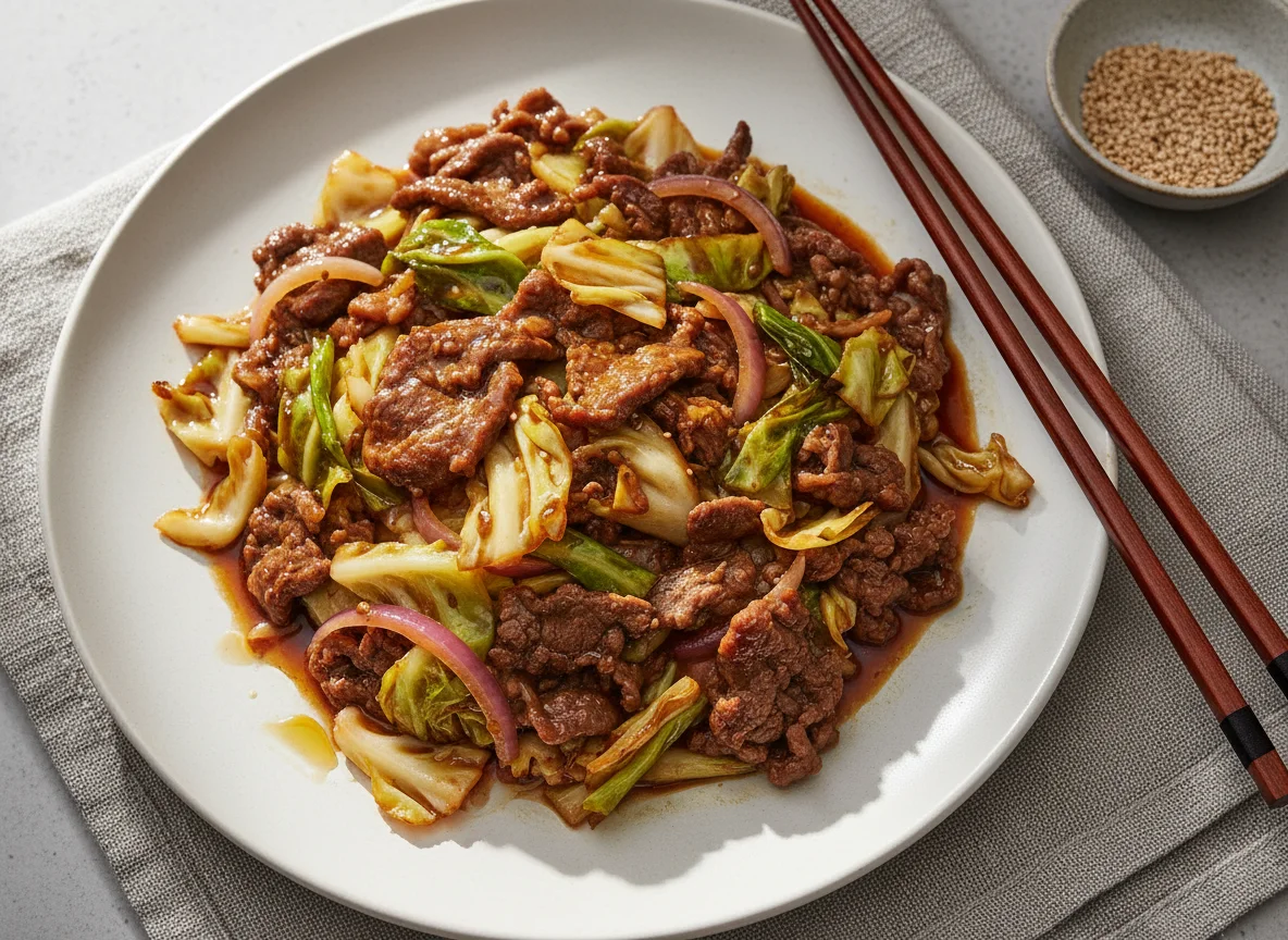 Beef and Cabbage Stir-fry photo