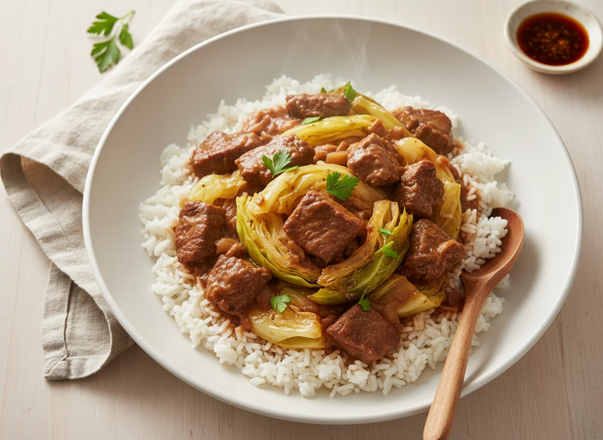 Beef and Cabbage with Rice photo
