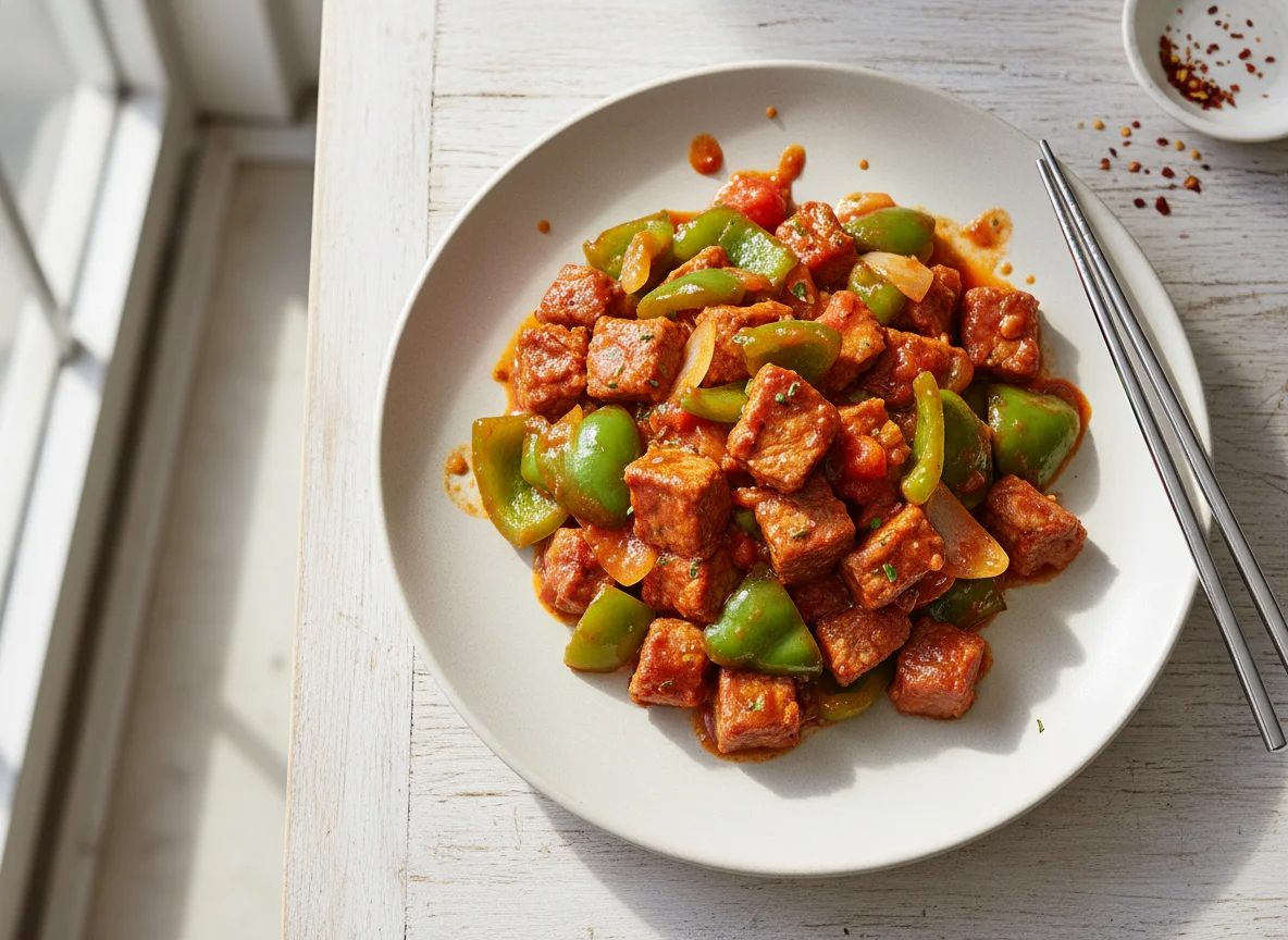 Beef and Green Pepper Stir-fry photo
