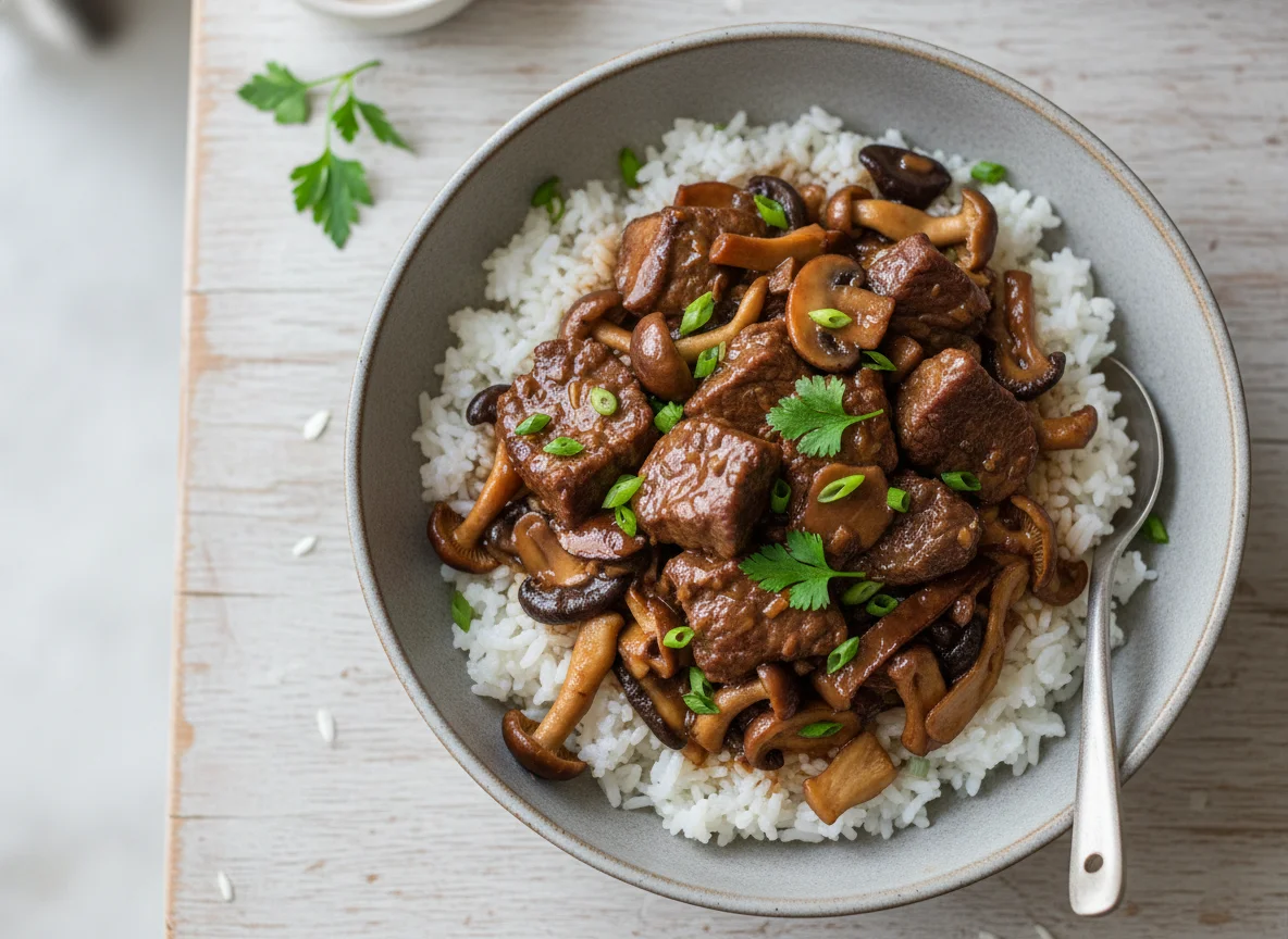 Beef and Mushroom with Rice photo