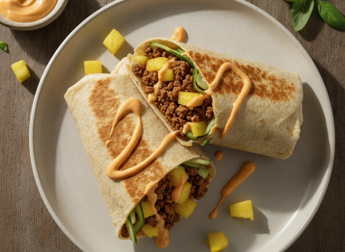 Beef and Pineapple Tortilla Wrap photo