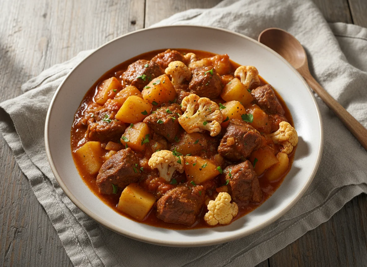Beef and Potato Stew with Cauliflower photo