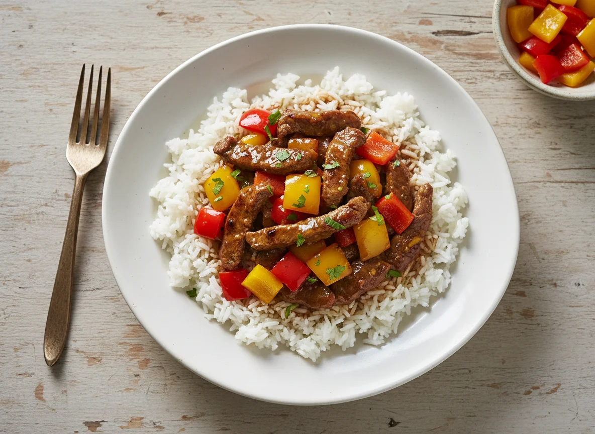 Beef and Rice with Bell Peppers photo