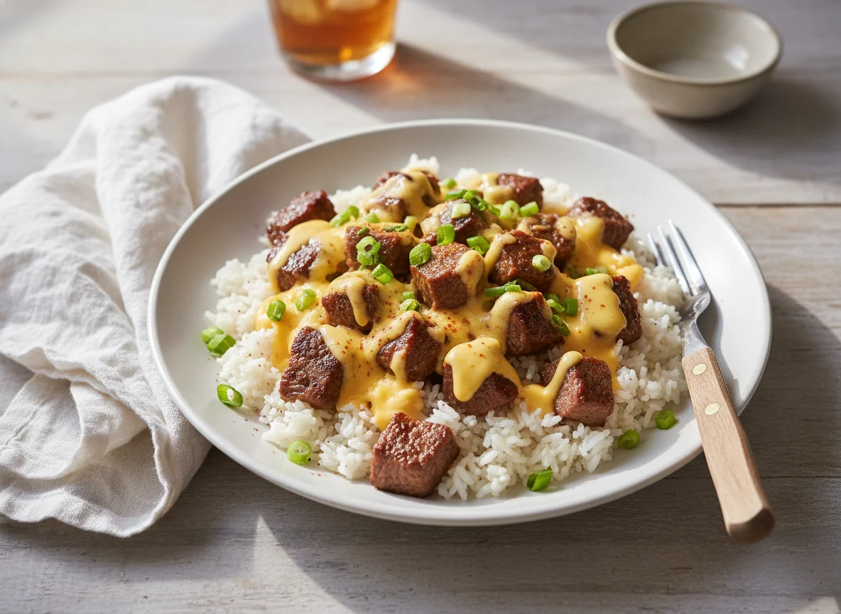Beef and Rice with Cheese Sauce photo