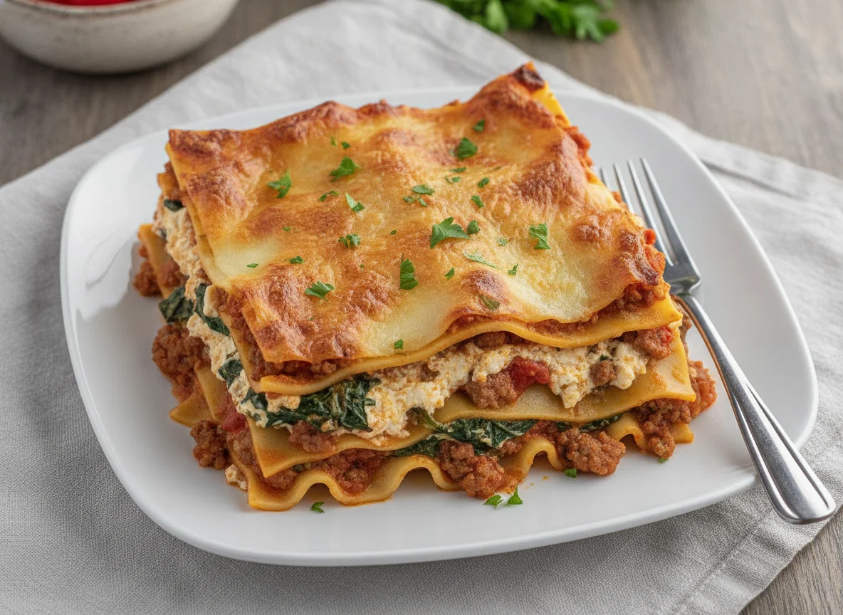 Beef and Spinach Lasagna photo
