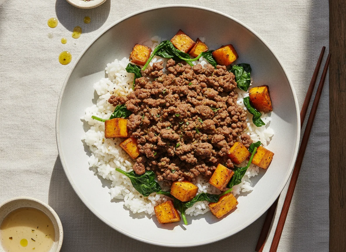Beef and Sweet Potato Rice Bowl photo
