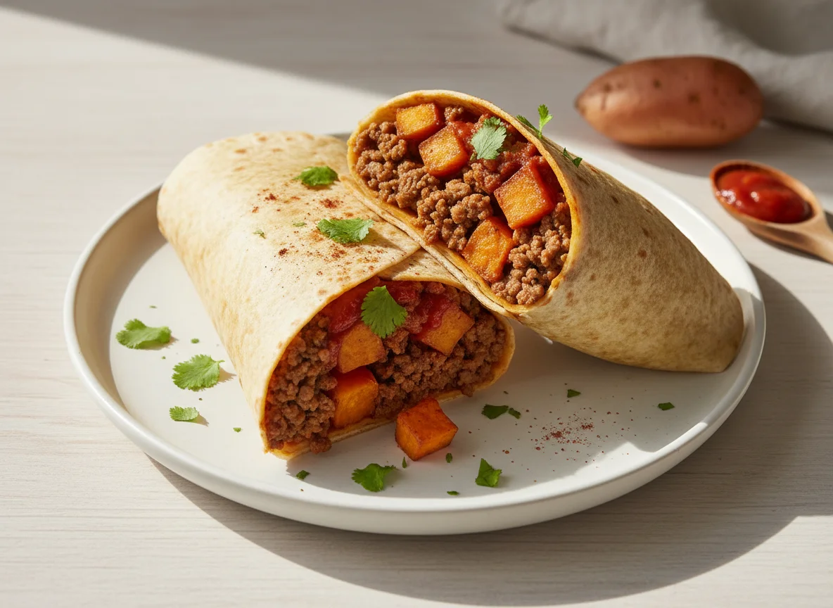 Beef and Sweet Potato Tortilla Wrap photo