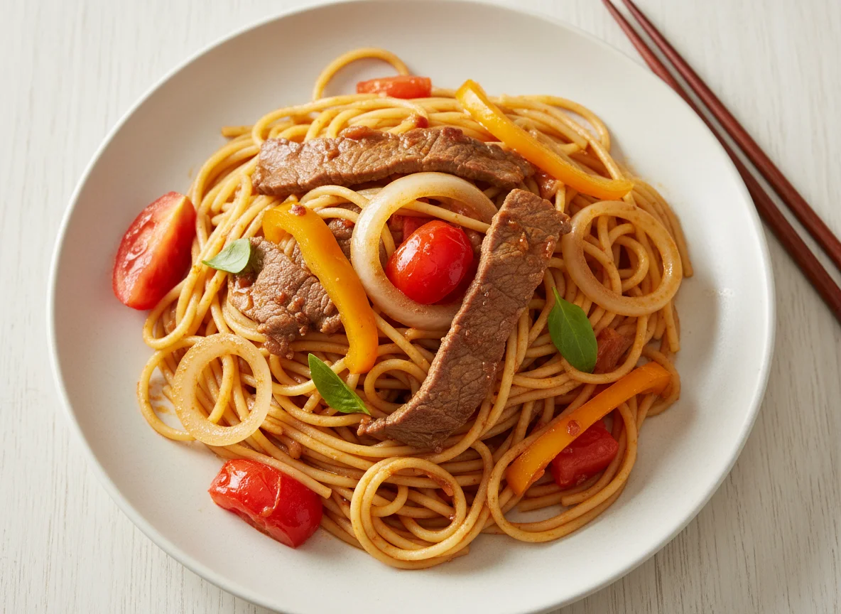 Beef and Vegetable Spaghetti photo