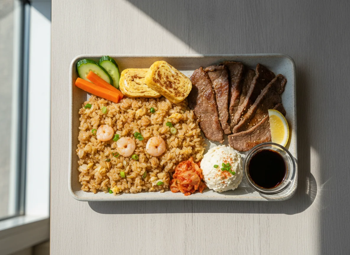 Beef Bento with Fried Rice photo