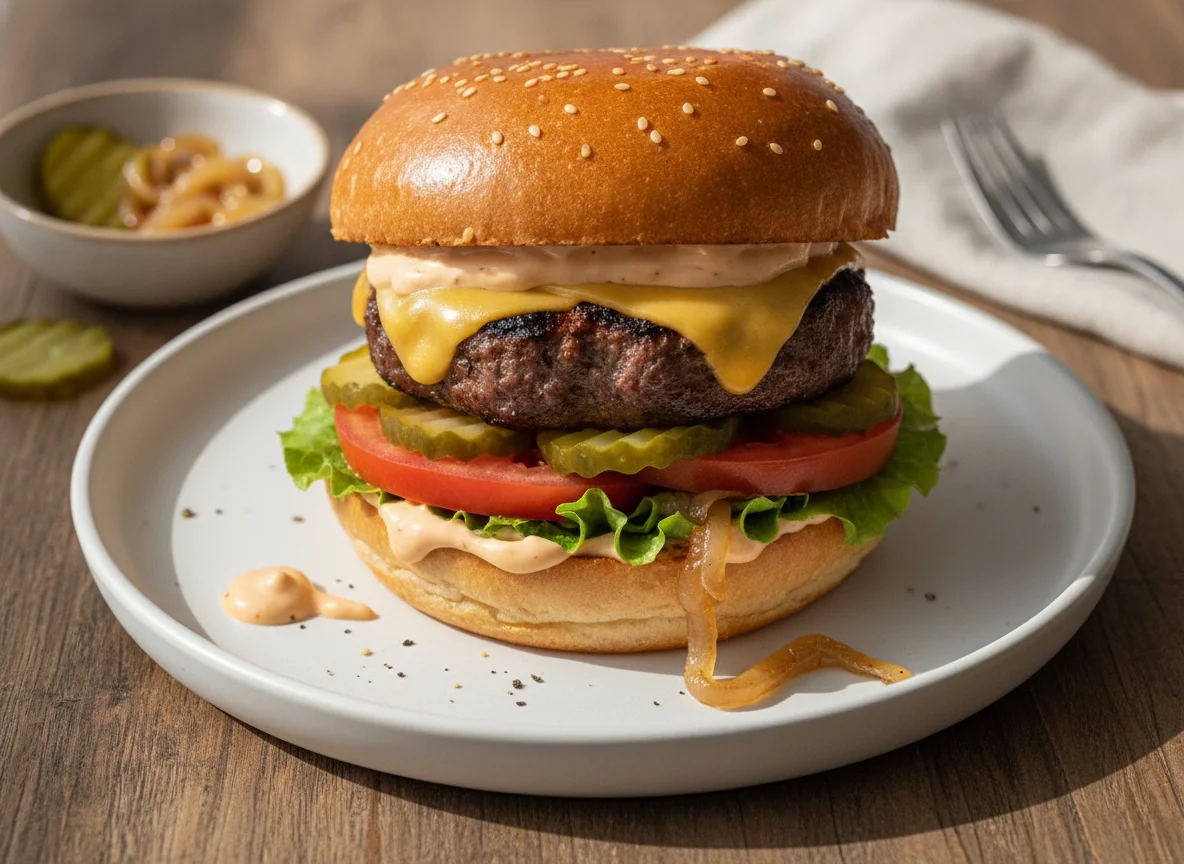 Beef Burger with Toppings photo