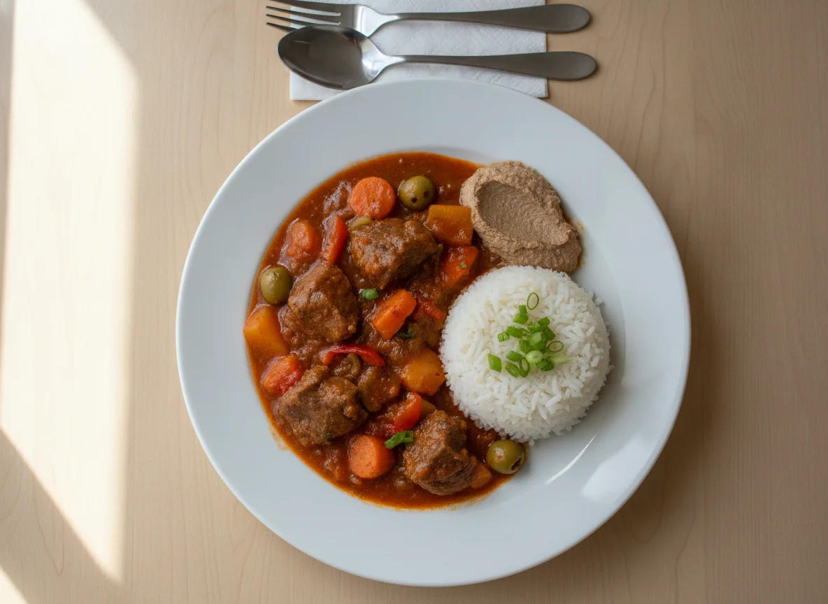 Beef Caldereta with Rice photo