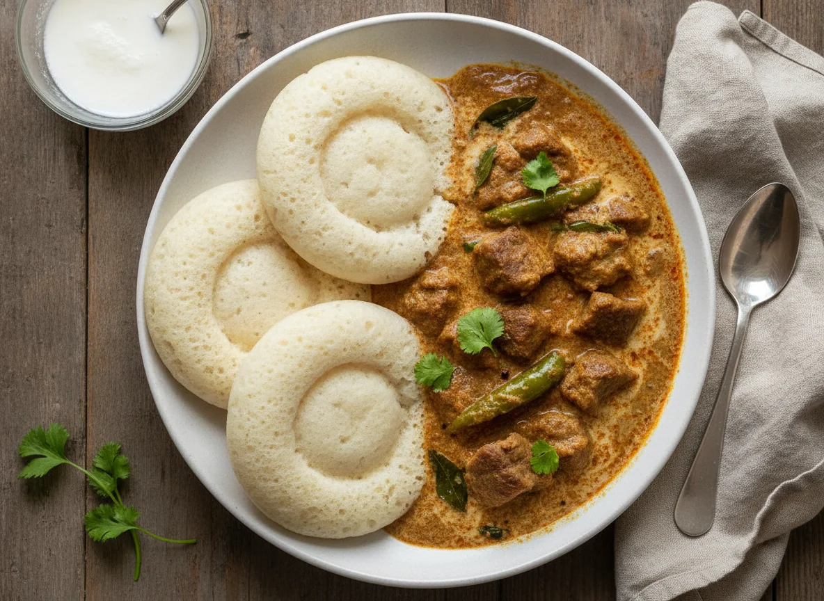 Beef curry with Appam photo