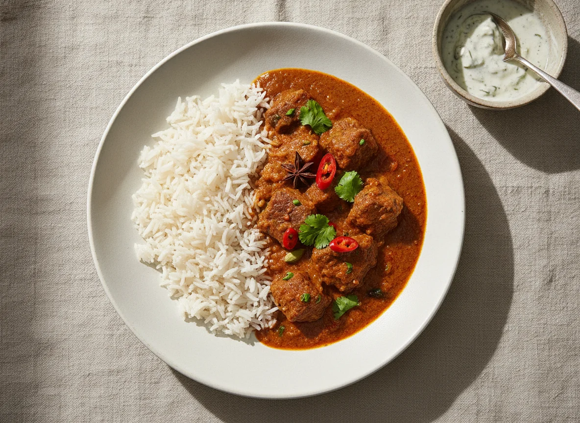 Beef Curry with Basmati Rice photo