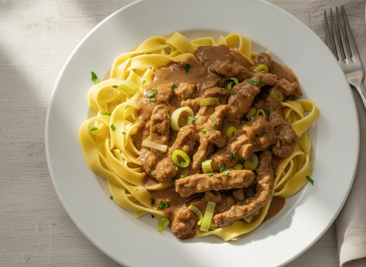 Beef Geschnetzeltes with Egg Noodles photo