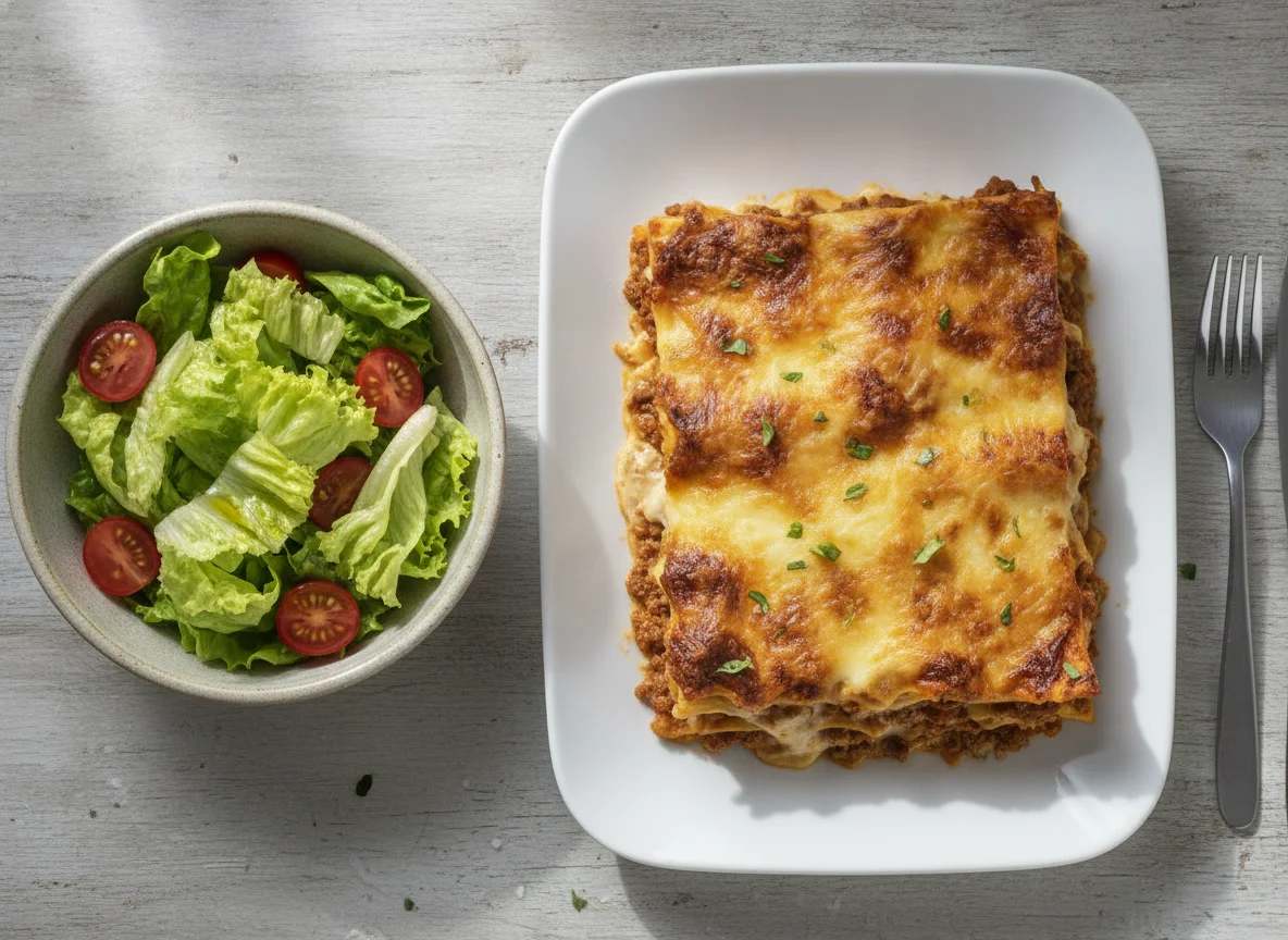 Beef Lasagne with Side Salad photo