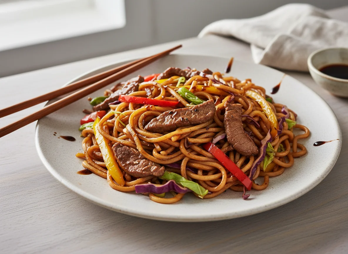 Beef Lo Mein with Vegetables photo