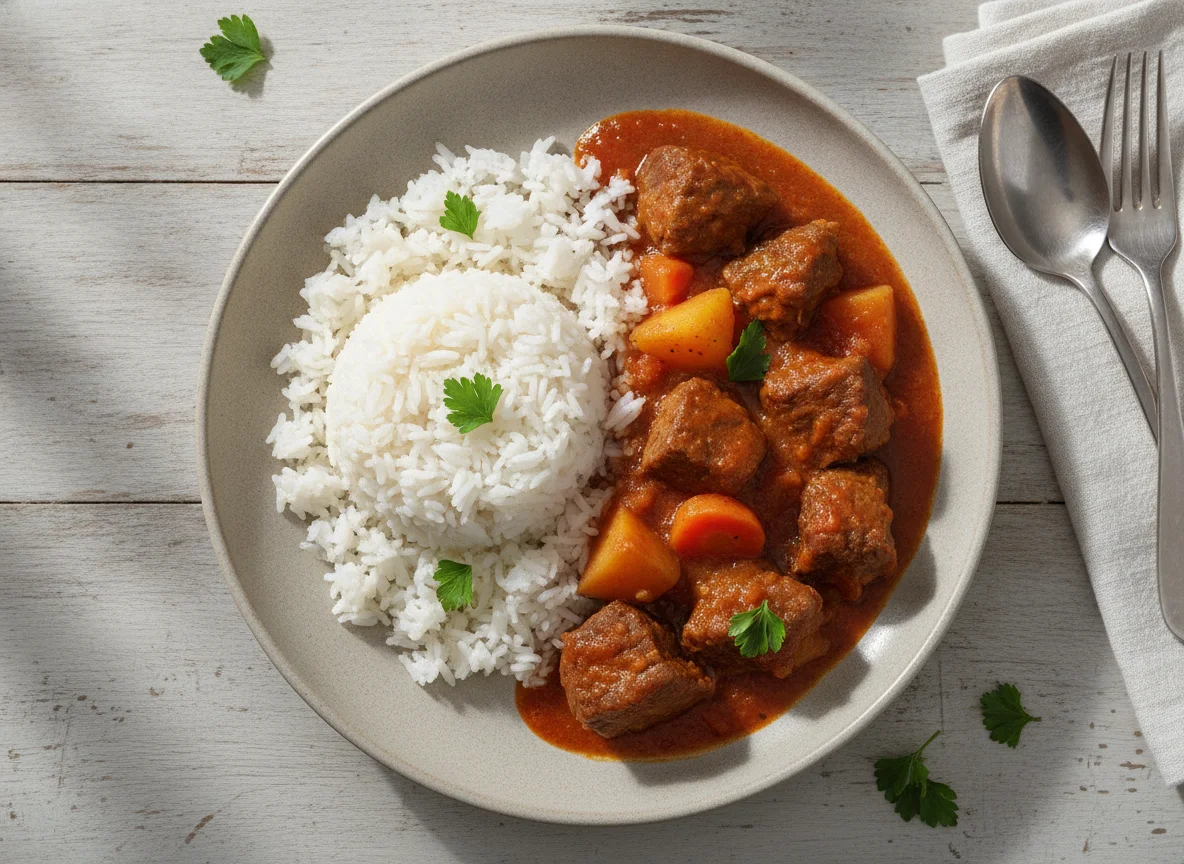 Beef Mechado with White Rice photo