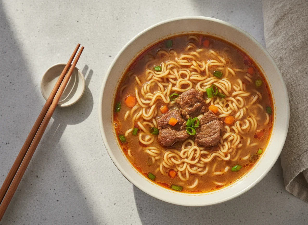 Beef noodles photo