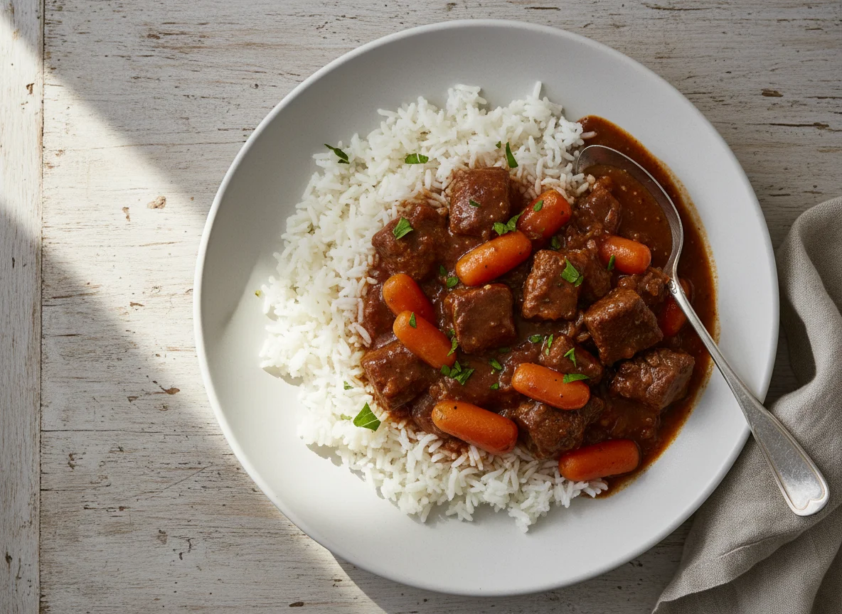 Beef or Chicken Stew with Rice photo