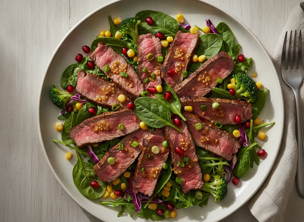 Beef Salad with Mixed Greens and Vinaigrette photo