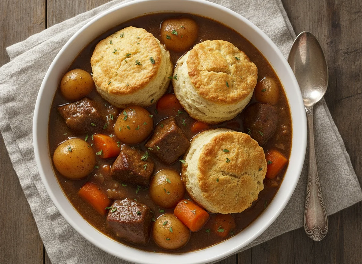Beef Stew with Biscuits photo