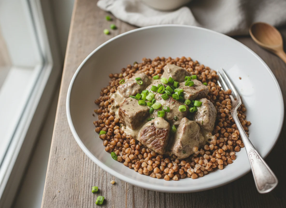 Beef Stroganoff with Buckwheat photo