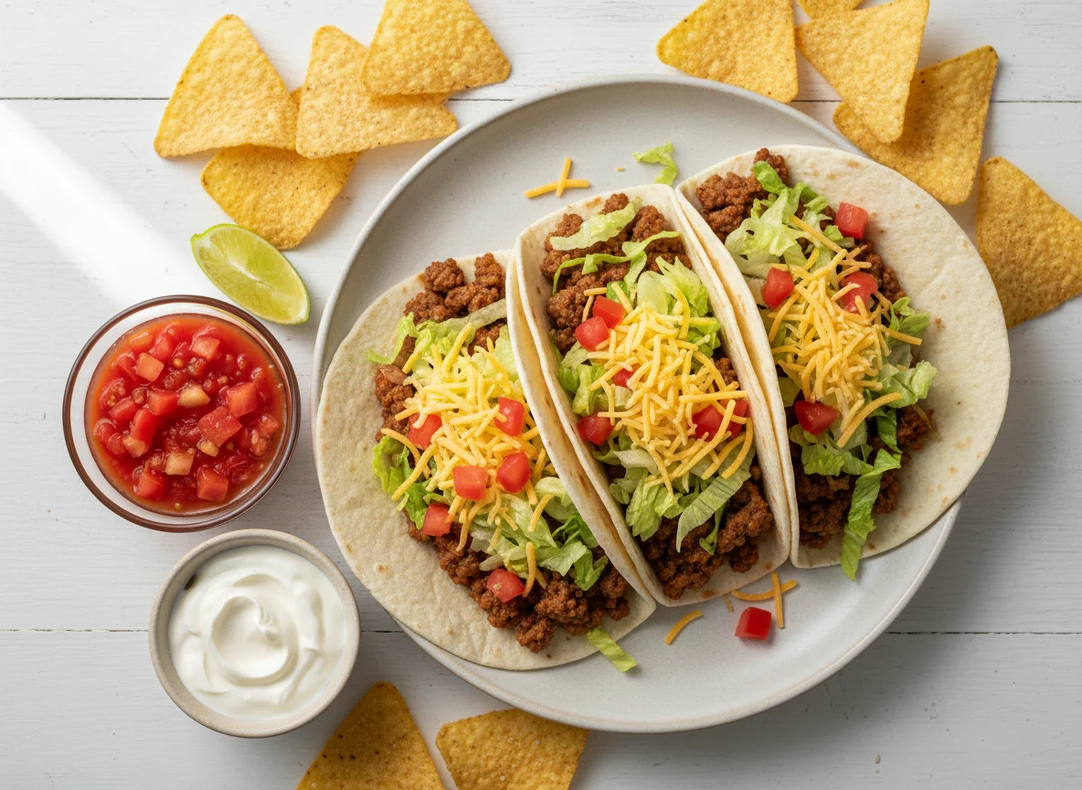 Beef Tacos with Tortilla Chips photo