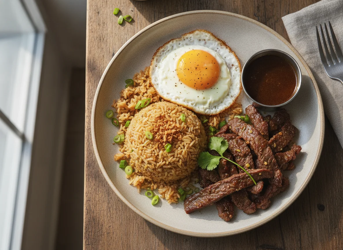 Beef Tapa with Garlic Rice and Egg photo