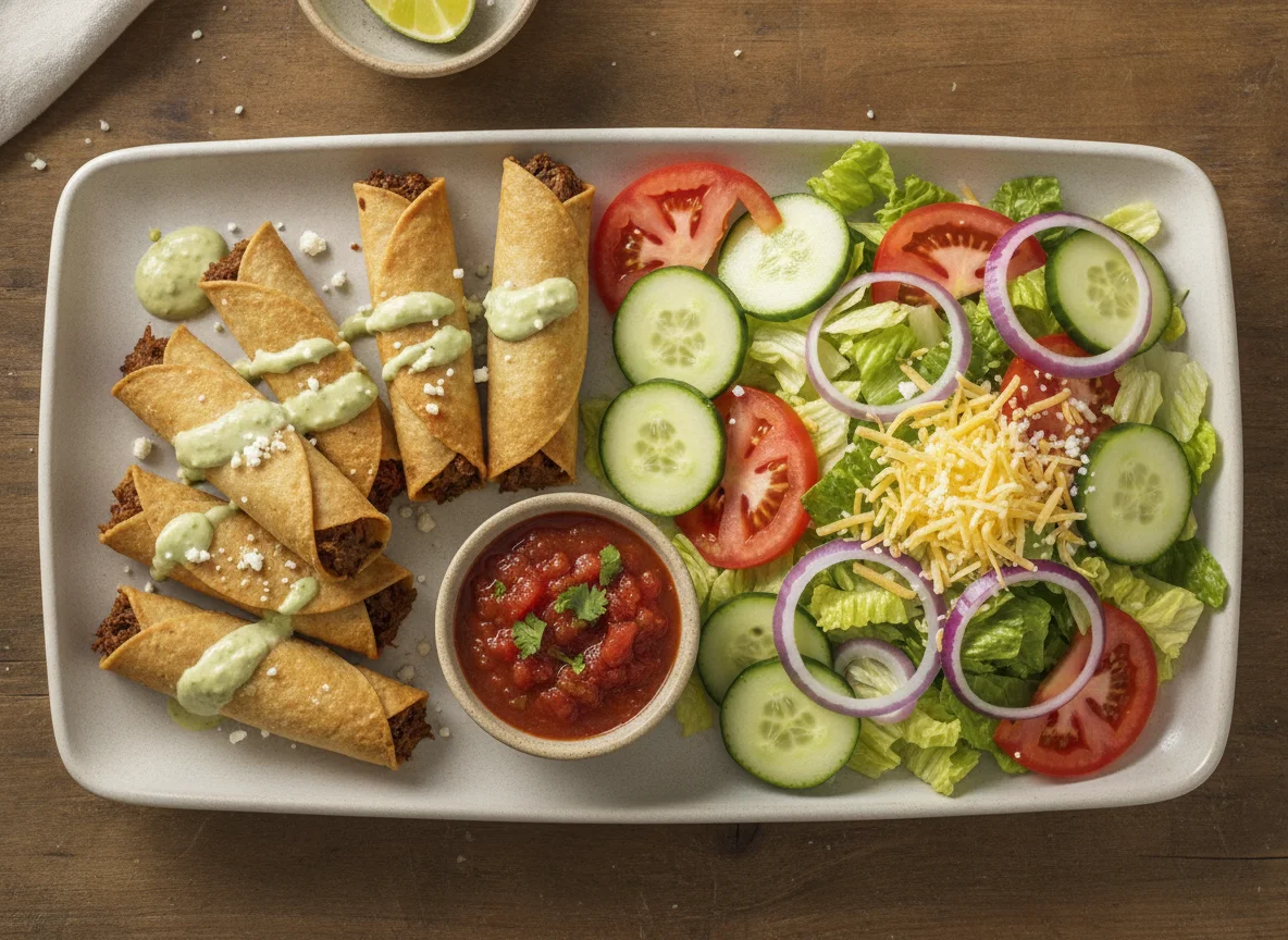 Beef Taquitos with Garden Salad photo