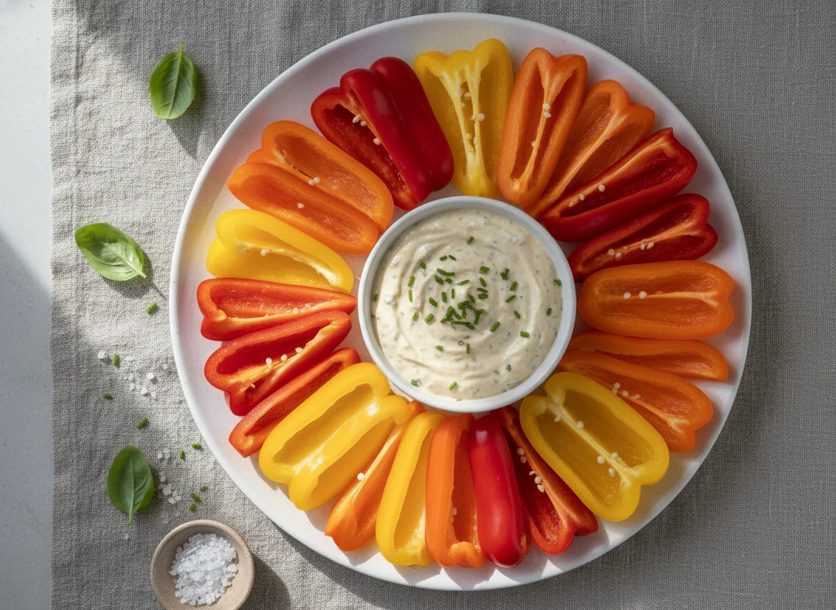 Bell Pepper Slices with Dip photo