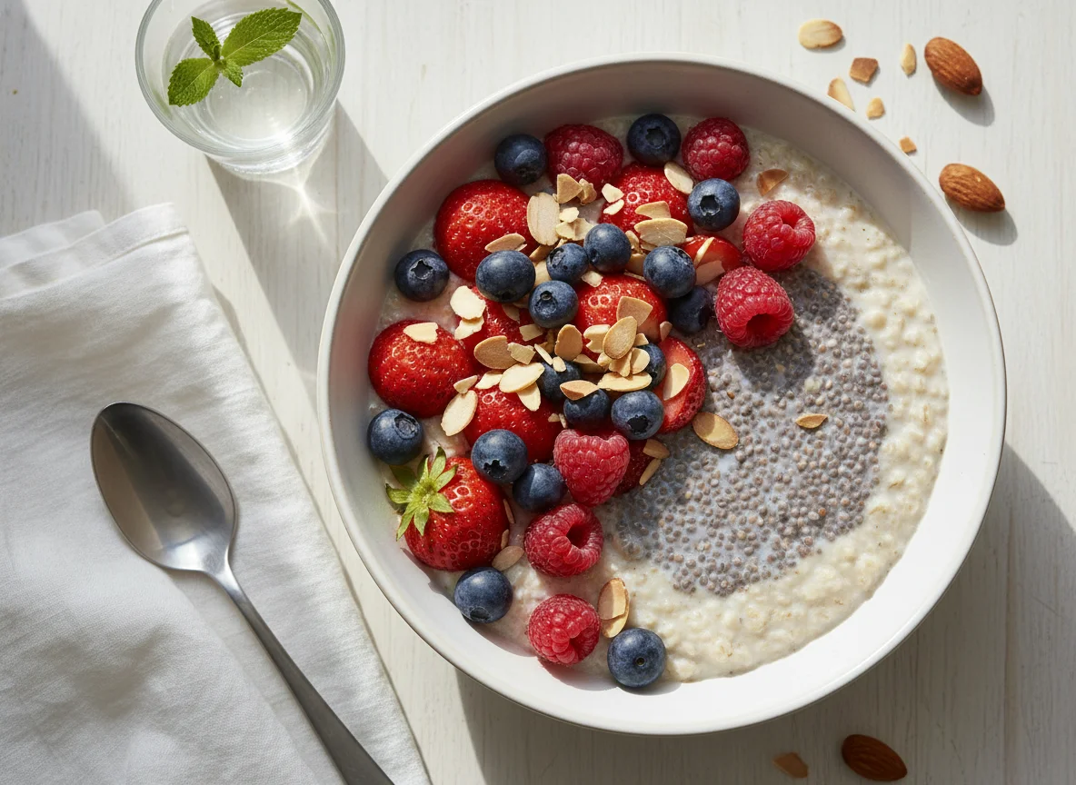 Berry and Almond Oatmeal/Chia Pudding photo