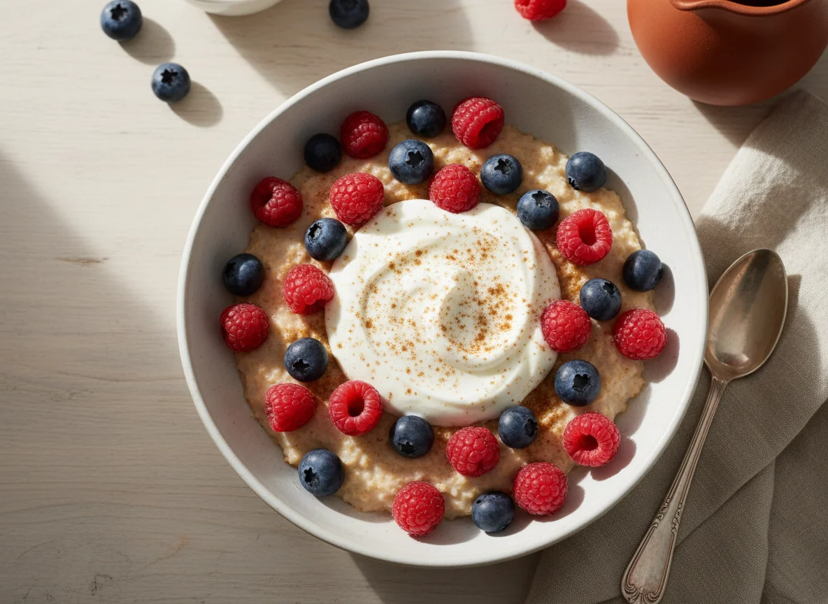 Berry and Oatmeal Bowl with Yogurt photo