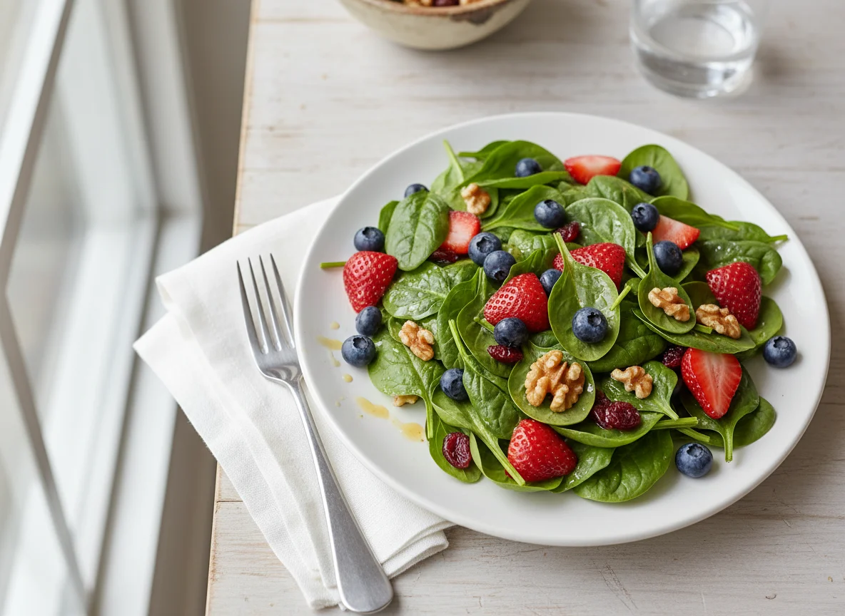 Berry and Spinach Salad with Walnuts photo