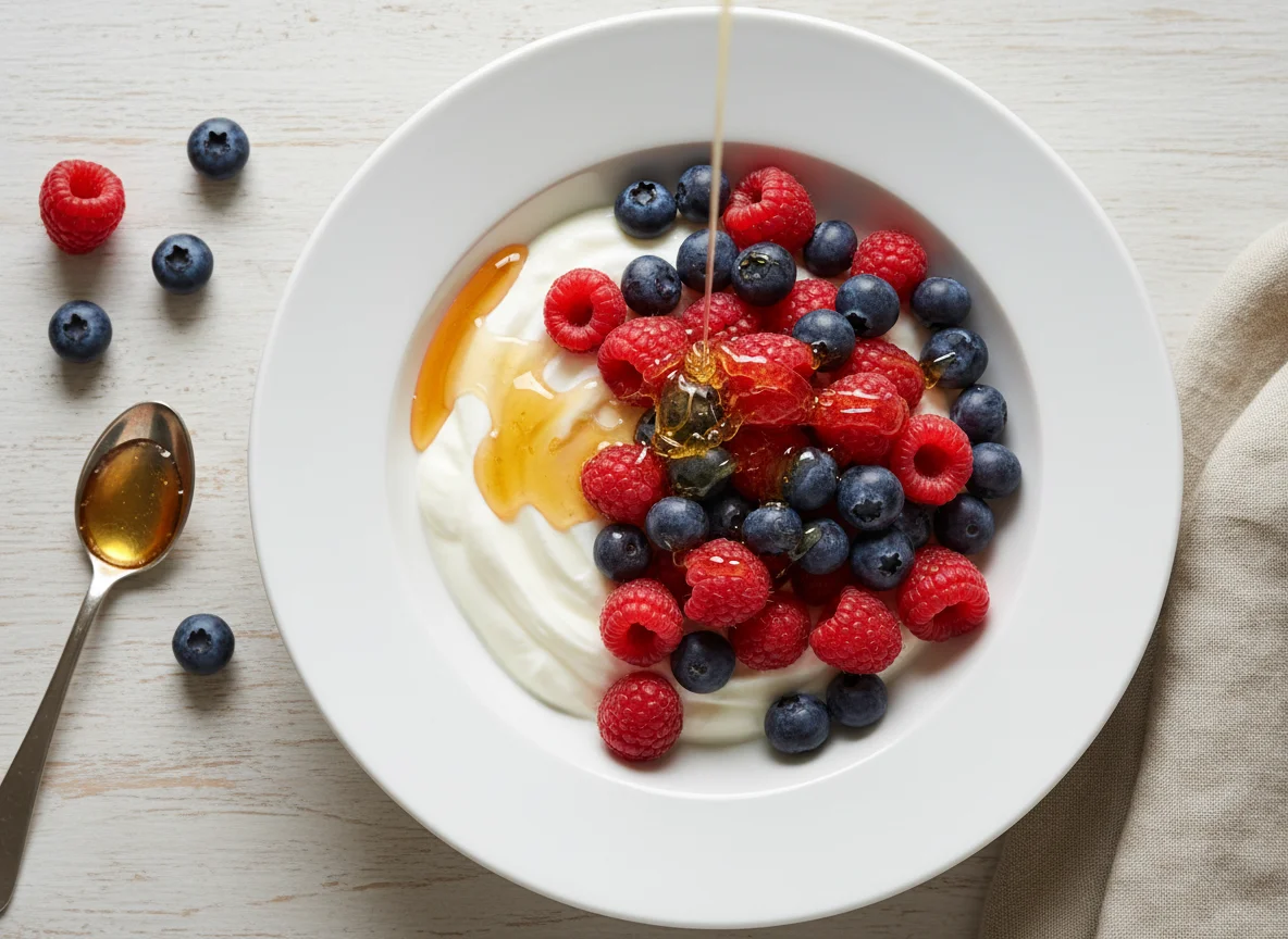 Berry and Yogurt Bowl with Honey photo