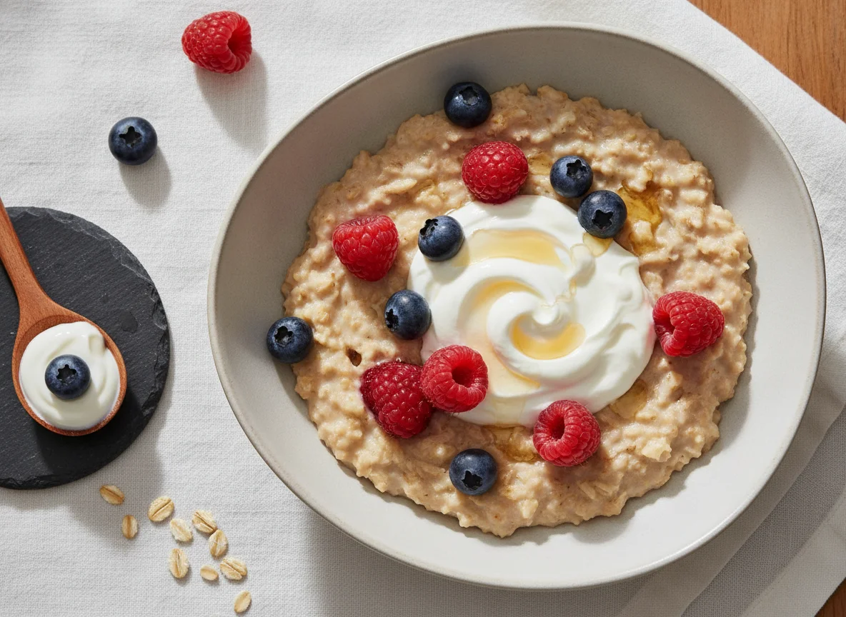 Berry Oatmeal with Greek Yogurt photo