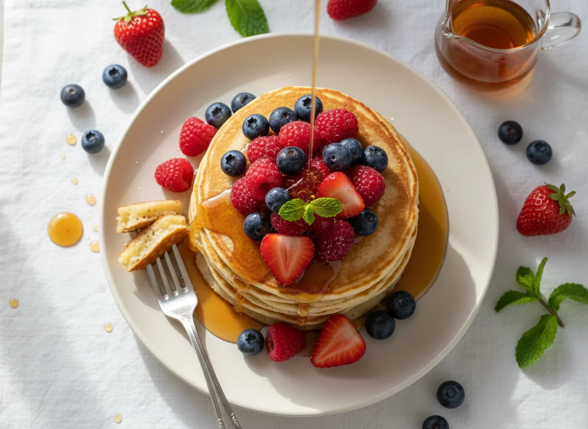 Berry Pancakes with Syrup photo