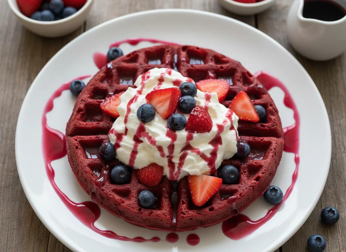 Berry Waffle with Whipped Cream photo