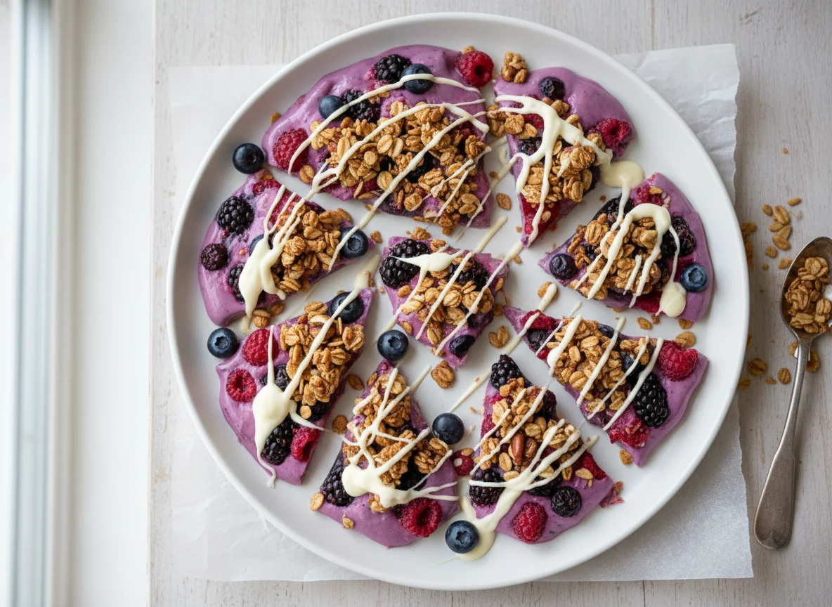 Berry Yogurt Bark with Granola and White Chocolate photo