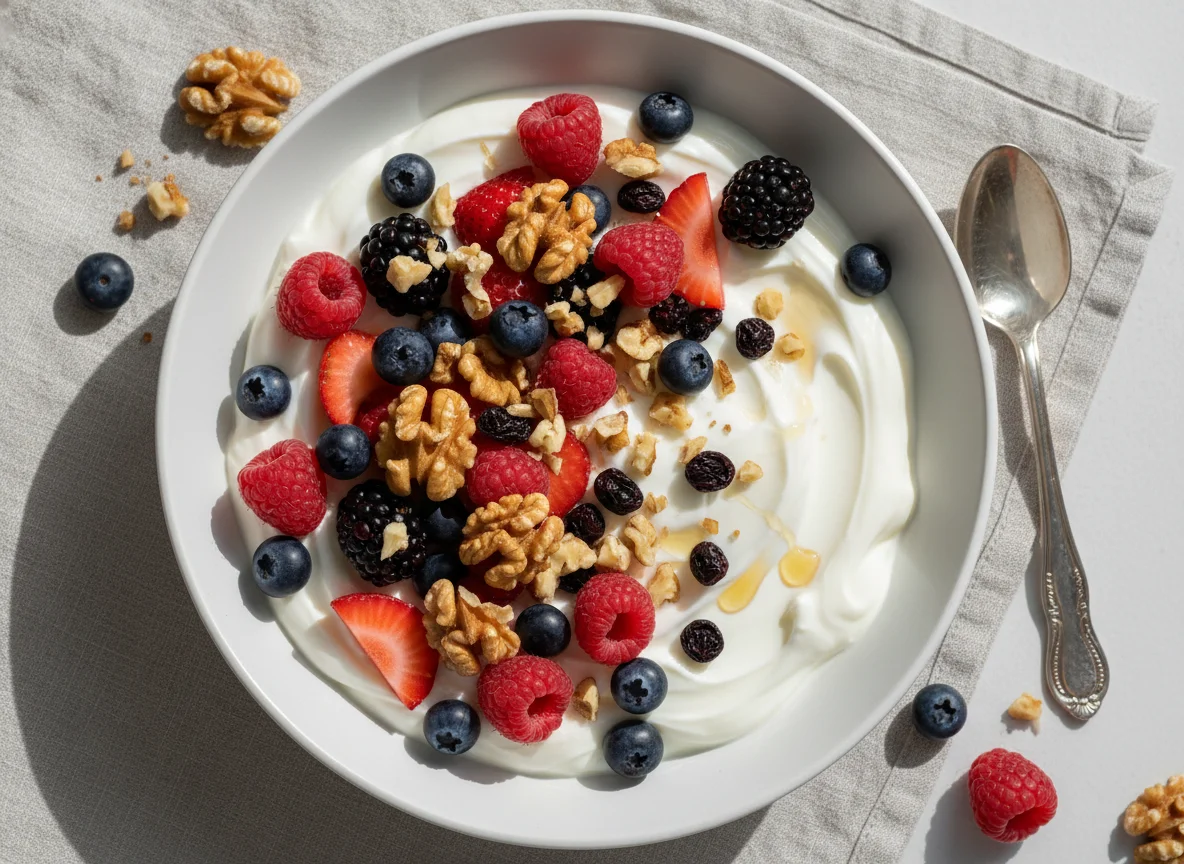 Berry Yogurt Bowl with Walnuts photo