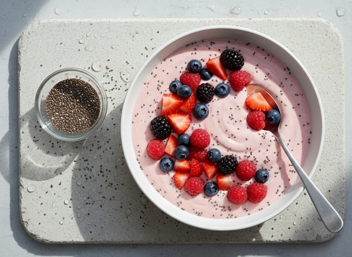 Berry Yogurt with Chia Seeds photo